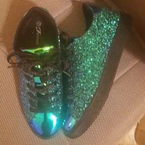 Green Cute Sparkly Shoes